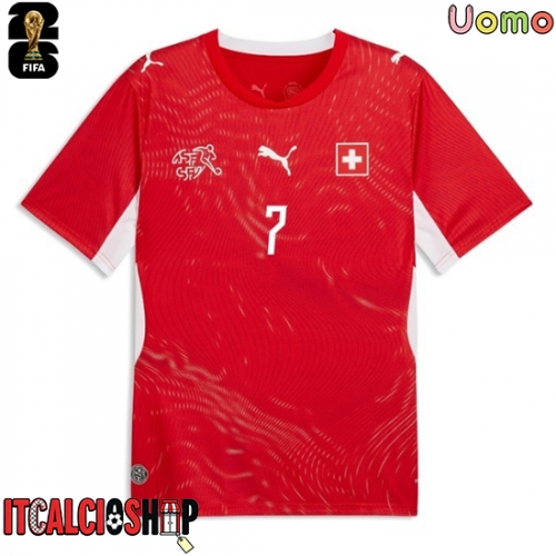 Svizzera Breel Embolo #7 Prima Maglia Mondiali 2026 Manica Corta